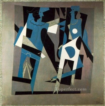 Arlequin et femme au collier 1917 Cubistas Pinturas al óleo